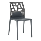 Papatya Ego-Rock Stuhl anthrazitgrau Stuhlsitz, Oberteil transparent grau