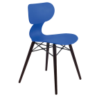 Stuhl Papatya Yugo-S Wox Blue, Beine in Buche Wenge lackiert