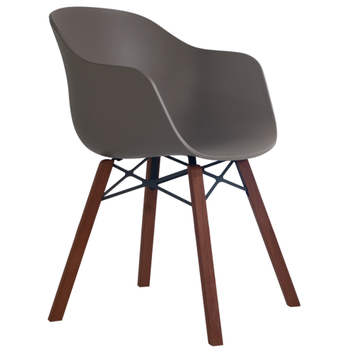 Stuhl Papatya Globe-K Wox Iroko graubrauner, Beine aus Iroko-Holz