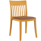 Stuhl mit Sitzkissen Eden-S gelb Stamskin milchbraunes Gewebe