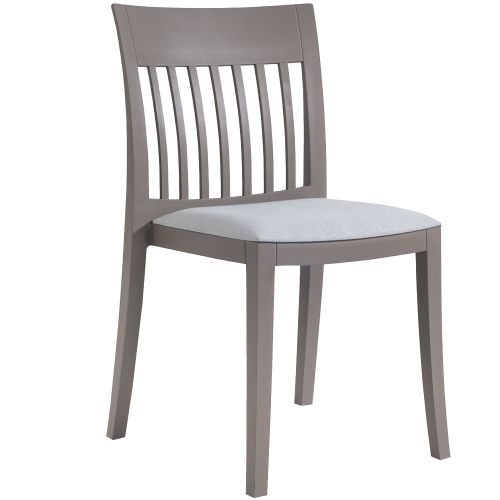 Stuhl mit Sitzkissen Eden-S grau-braun Stamskin graues Gewebe