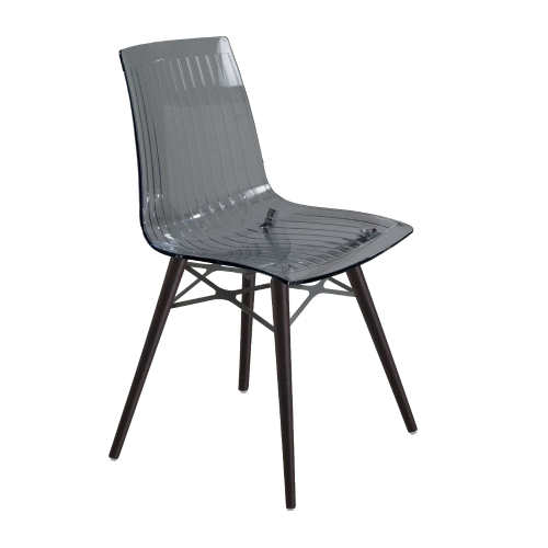 Papatya X-Treme S Stuhl Wox transparent grau, Sesselbeine lackierte Wenge