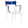 Papatya Hera-K Sessel weißer Stuhlsitz, Oberteil transparent Blau
