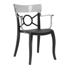 Papatya Opera-K Sessel schwarzer Stuhlsitz , Oberteil transparent