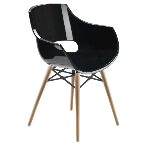 Papatya Opal Sessel-Wox schwarz, Material Buchenholz