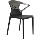 Papatya Ego-K Sessel schwarzer Stuhlsitz, Oberteil transparent grau