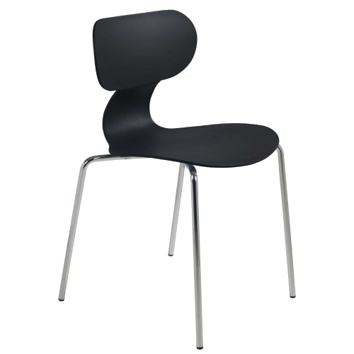 Papatya Yugo-S Stuhl Schwarz , Sesselbeine chrome