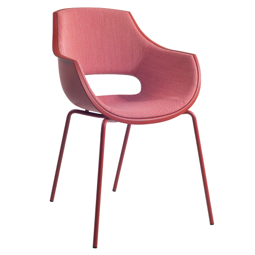 Sessel Opal-ML Pro hellrot, rotes Gewebe