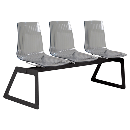 Bank Papatya X-Treme für 3 Sitzer transparent-smoky, schwarze matte Beine