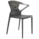 Papatya Ego-K Sessel anthrazitgrau Stuhlsitz, Oberteil transparent grau