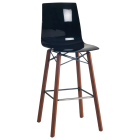 Barhocker Papatya X-Treme BSL Wox Iroko schwarz, Beine aus Irokoholz