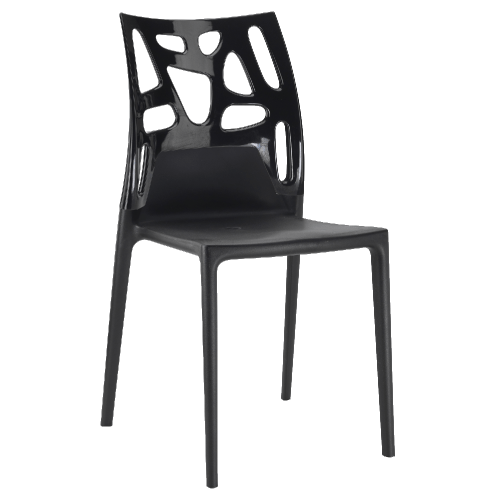 Papatya Ego-Rock Stuhl schwarzer Stuhlsitz, Oberteil Schwarz 