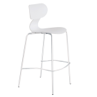 Barstuhl Papatya Yugo-S Bar weißer Sitz, weiße Metallbeine