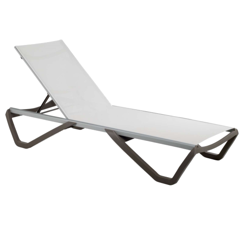 Papatya Wave Sonnenliege grau-braun 61, Material weiß 5001