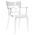 Papatya Opera-K Sessel weißer Stuhlsitz , Oberteil transparent