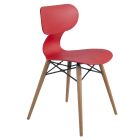 Stuhl Papatya Yugo-S Wox Holzrot, Beine Buche natur lackiert