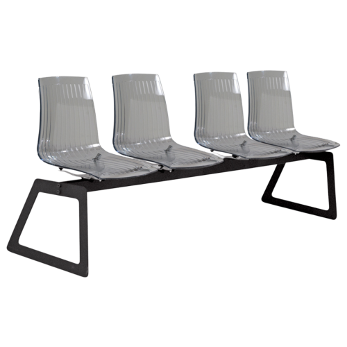 Bank Papatya X-Treme für 4 Sitzer transparent-smoky, Beine schwarz matt