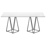 Tisch Papatya Trio 179x89x75 schwarzes Metallgestell, weiße Tischplatte 1050M