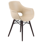 Armlehnstuhl Papatya OPAL WOX KD, beige Kunstlederplatte, Wenge lackierte Buchenbeine