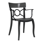 Papatya Opera-K Sessel schwarzer Stuhlsitz , Oberteil transparent grau
