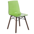 Stuhl Papatya X-Treme S Wox Iroko transparent grün, Beine aus Iroko-Holz