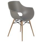 Stuhl Papatya Opal Wox Pro graubrauner, Beine aus Buchenholz Stuhl Papatya Opal Wox Pro graubrauner, Beine aus Buchenholz