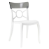 Papatya Opera-S Stuhl weißer Stuhlsitz , Oberteil transparent grau
