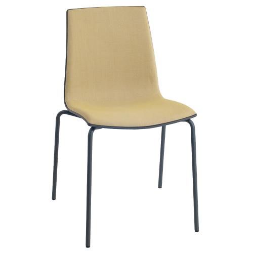 Stuhl mit weichem Kissen X-Treme S Pro Soft anthrazit Stoff gelb, Metallbeine anthrazit