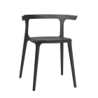 Papatya Luna Sessel schwarzer Stuhlsitz, Oberteil weiß 