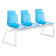 Bank Papatya X-Treme für 3 Sitzer transparent blau, Beine weiß matt
