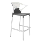 Papatya Ego-K Barhocker anthrazitgrau Stuhlsitz, Oberteil transparent