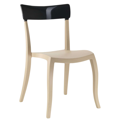 Papatya Hera-S Stuhl hellbeige Stuhlsitz, Oberteil Schwarz 