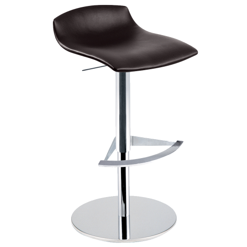 Barhocker Papatya X-Treme BD Platte dunkelbraunes Kunstleder, Chrombein höhenverstellbar