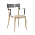 Papatya Hera-K Sessel hellbeige Stuhlsitz, Oberteil transparent grau