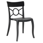 Papatya Opera-S Stuhl schwarzer Stuhlsitz , Oberteil Schwarz 