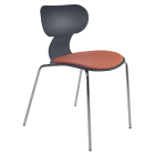 Stuhl mit weichem Kissen Yugo-S Soft Weicher anthrazitfarbener Ziegelstoff