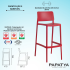 Barstuhl Papatya JOY-BS BAR - 75 rot