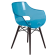 Sessel Papatya Opal-Wox transluzent blau, Gestell Buche Wenge lackiert