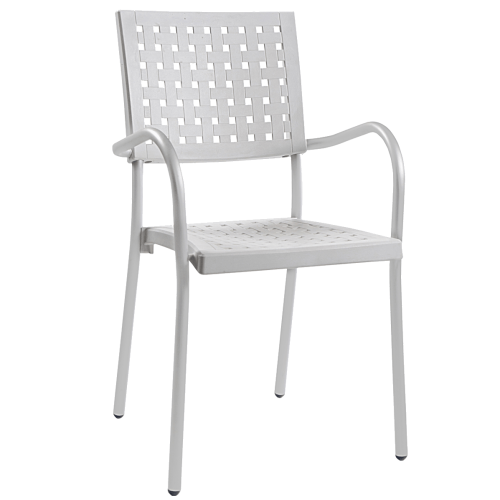 Papatya Karea Sessel weiß, Aluminiumbasis