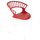 Papatya Tiara Sessel rot, Basis Elektrophoretische Abscheidung weiß 