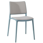 Stuhl mit Sitzkissen und weicher Stuhllehne Joy-S aquablau, Era Gewebe CSE01