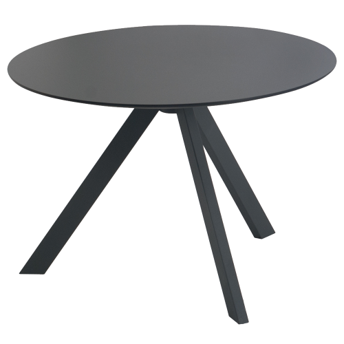 Tisch Papatya Tower 206 d59x50 schwarze Beine, schwarze Tischplatte 1049M