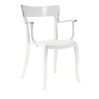 Papatya Hera-K Sessel weißer Stuhlsitz, Oberteil transparent