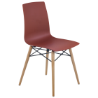 Papatya X-Treme S Wox Pro Stuhl aus rotem Backstein, Beine aus Buchenholz