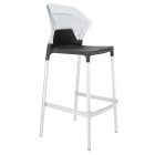 Papatya Ego-S Barhocker anthrazitgrau Stuhlsitz, Oberteil transparent