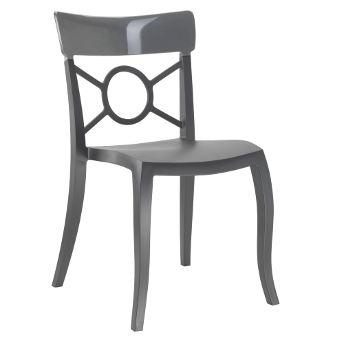 Papatya Opera-S Stuhl Stuhlsitz anthrazitgrau, Oberteil transparent grau