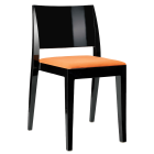 Stuhl mit Sitzkissen Gyza schwarz Stamskin Gewebe orange