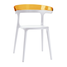 Papatya Luna Sessel weißer Stuhlsitz, Oberteil transparent orange