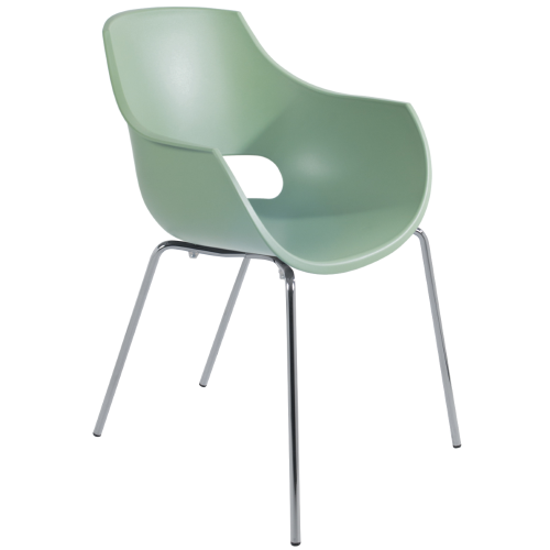 Papatya Opal-ML PRO Sessel resedagrün, Sesselbeine chrome