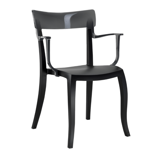 Papatya Hera-K Sessel schwarzer Stuhlsitz, Oberteil transparent grau